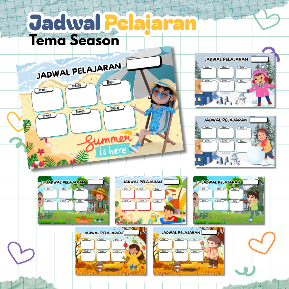 

MURAH! POSTER JADWAL PELAJARAN BEST SELLER - Poster sekolah jadwal pelajaran weekly planner Time Table