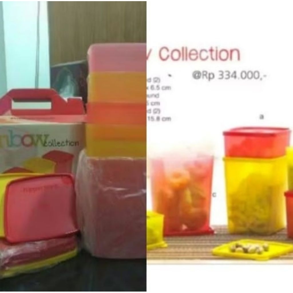 Tupperware Rainbow Collection set baru nos