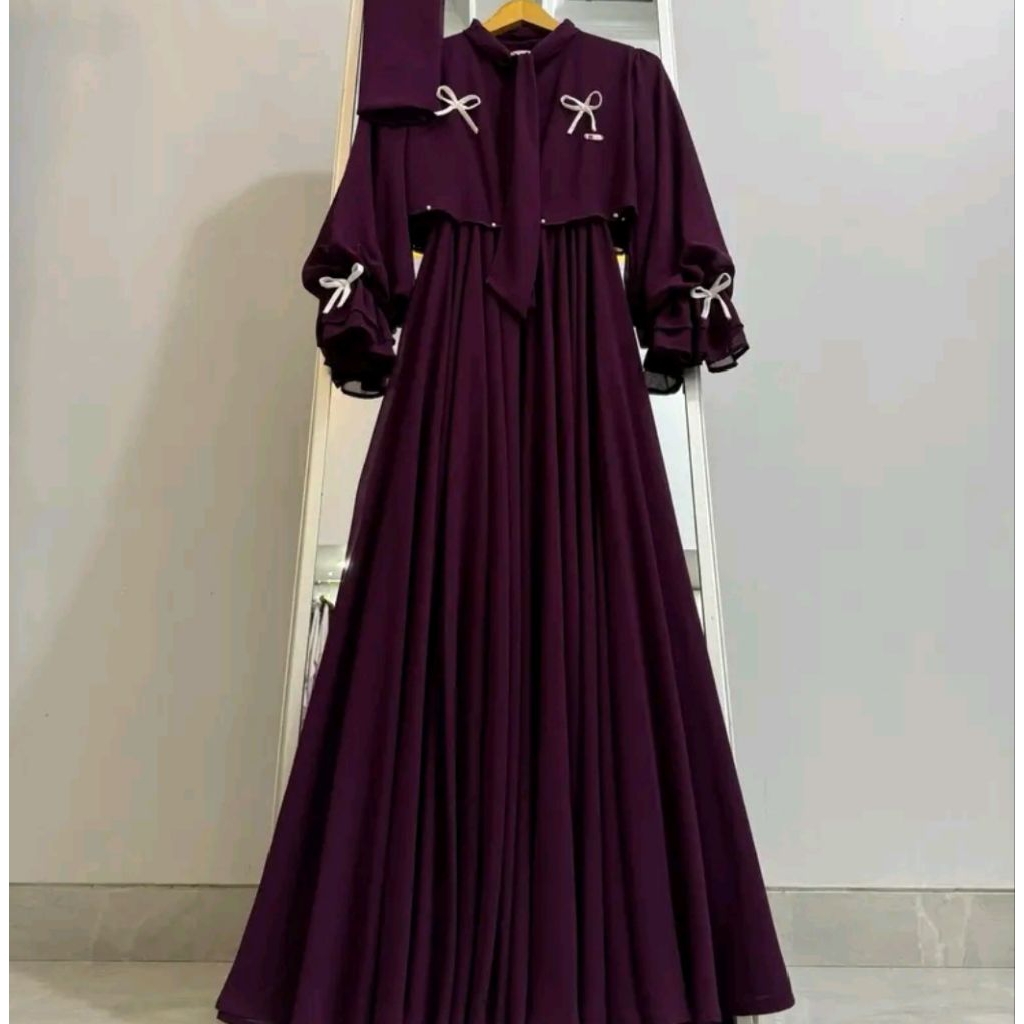 NAGITA gamis by Daily,ukthi,gaun, Lebaran, bahan, crinkel, Airflow. gamis, Pita, mewah