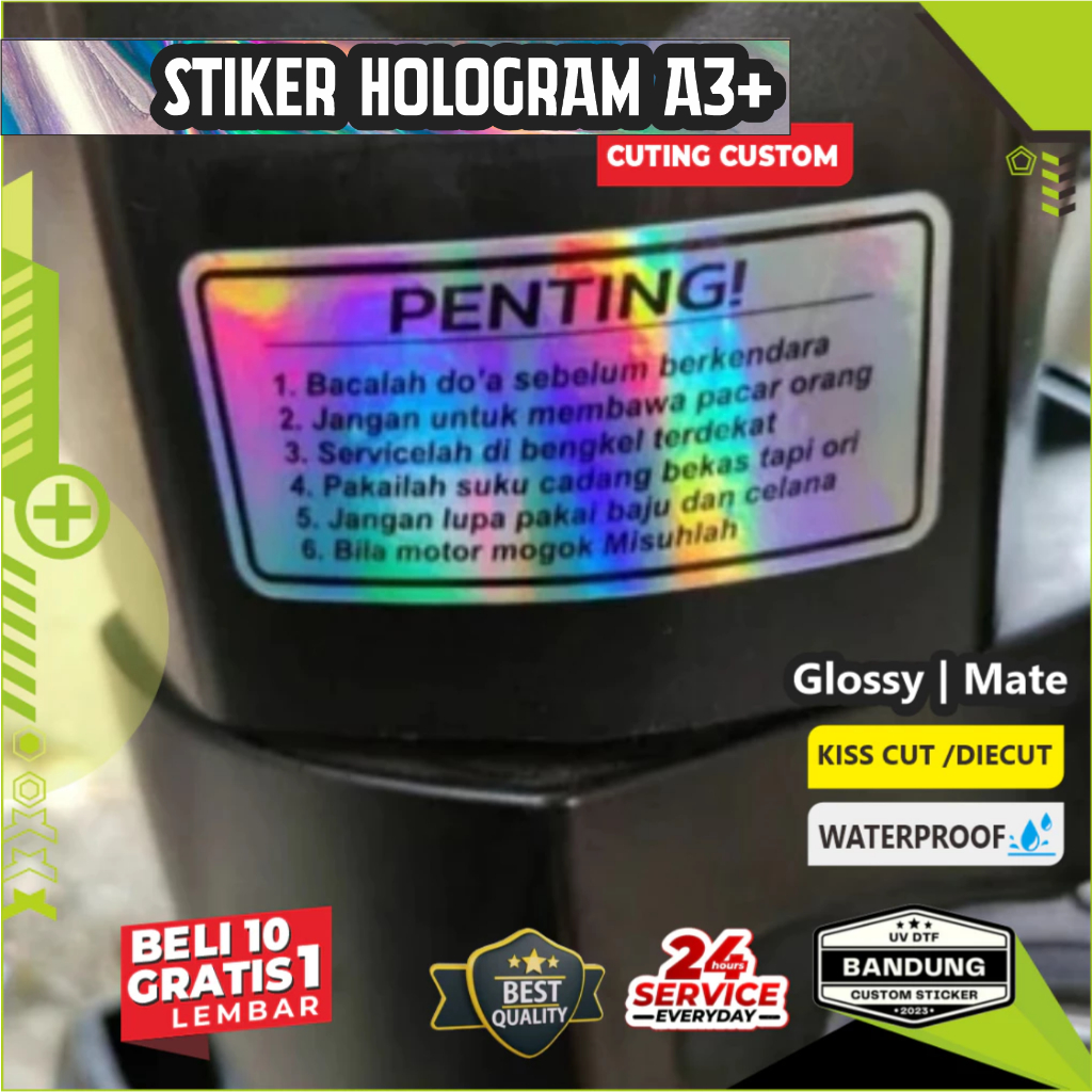 

Cetak Stiker / Print Sticker Label Hologram A3+ & KISS CUT