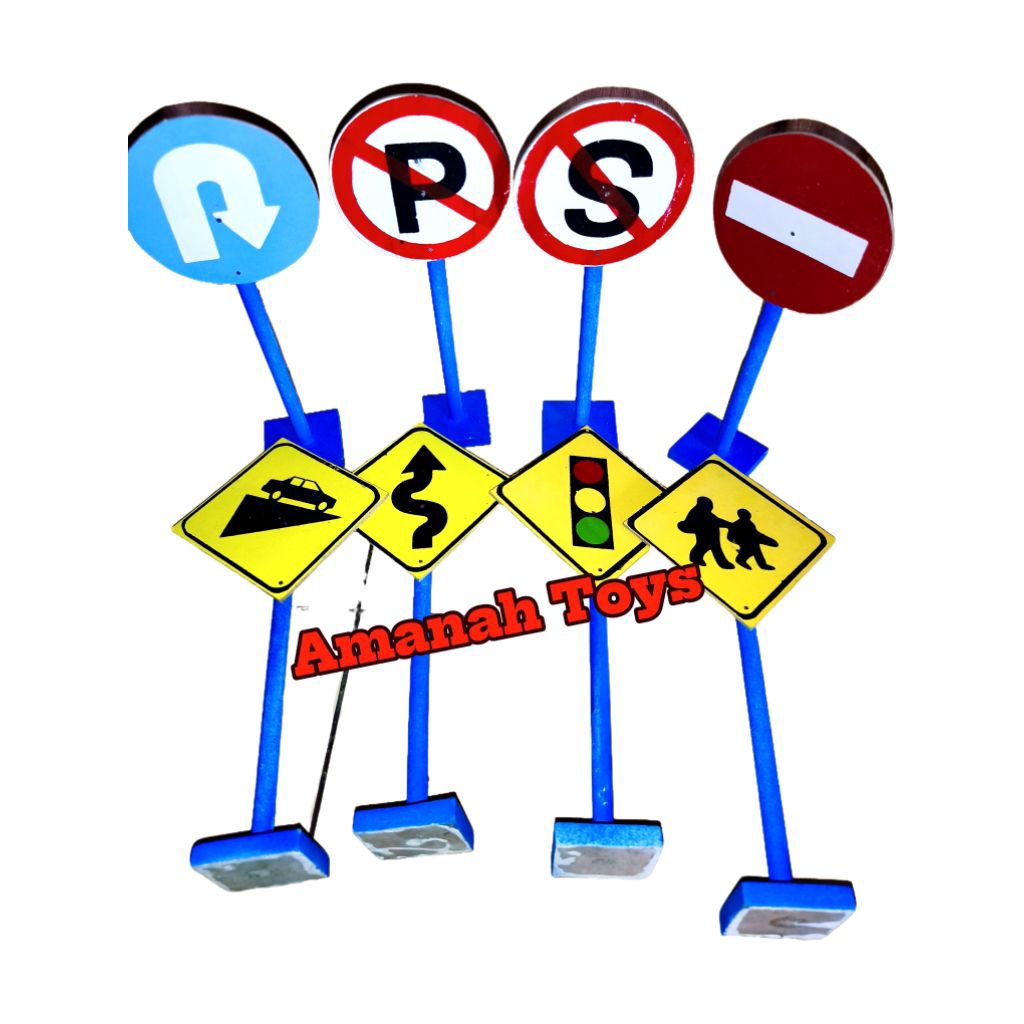 Mainan Edukasi Miniatur Rambu Lalu Lintas