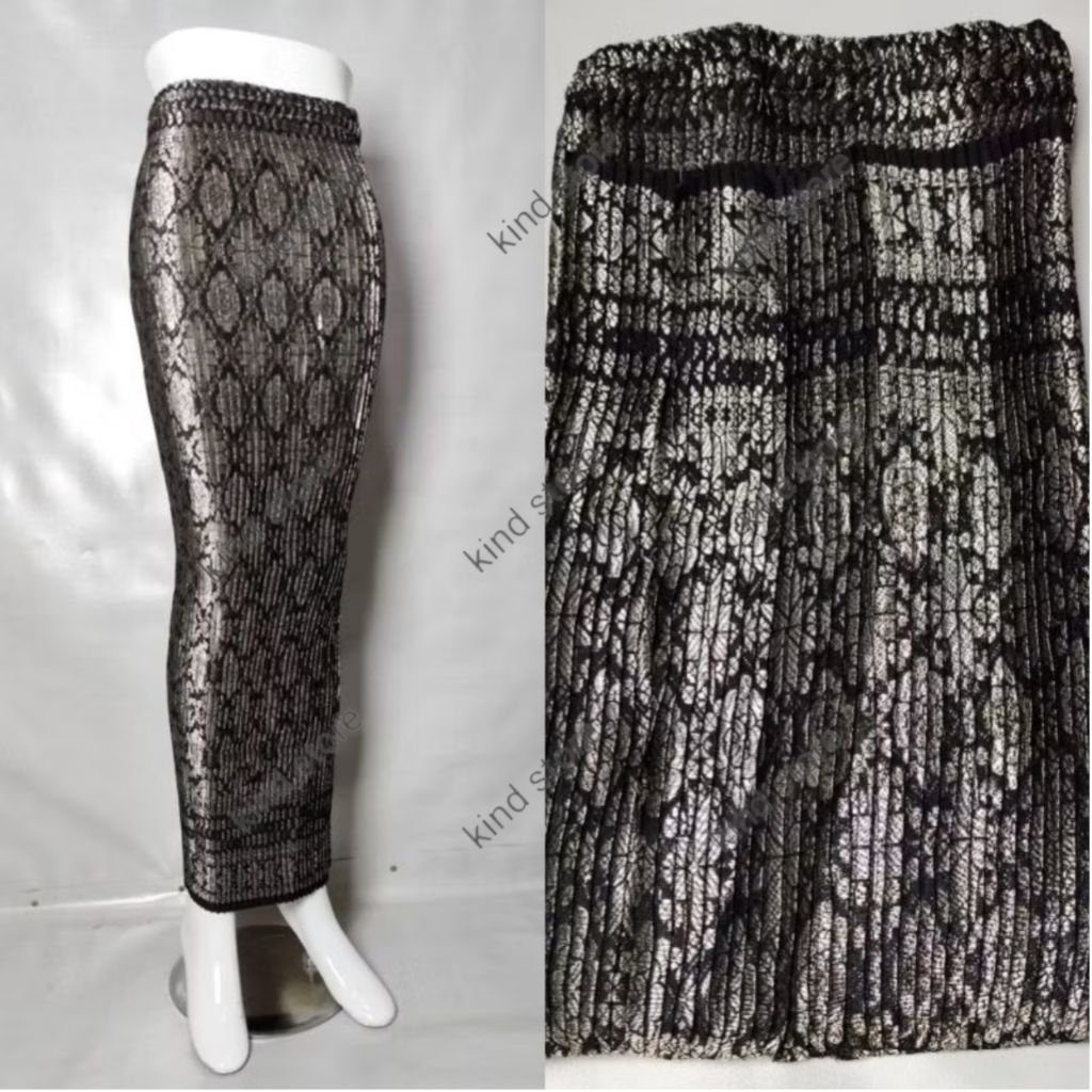 rok plisket songket// rok wanita// songket wanita// rok songket hitam silver