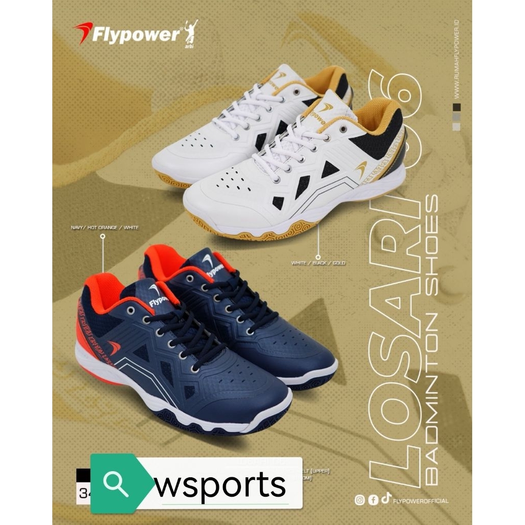 [Boleh Tukar Ukuran] Sepatu Badminton Flypower Anak Junior Losari 06 Original