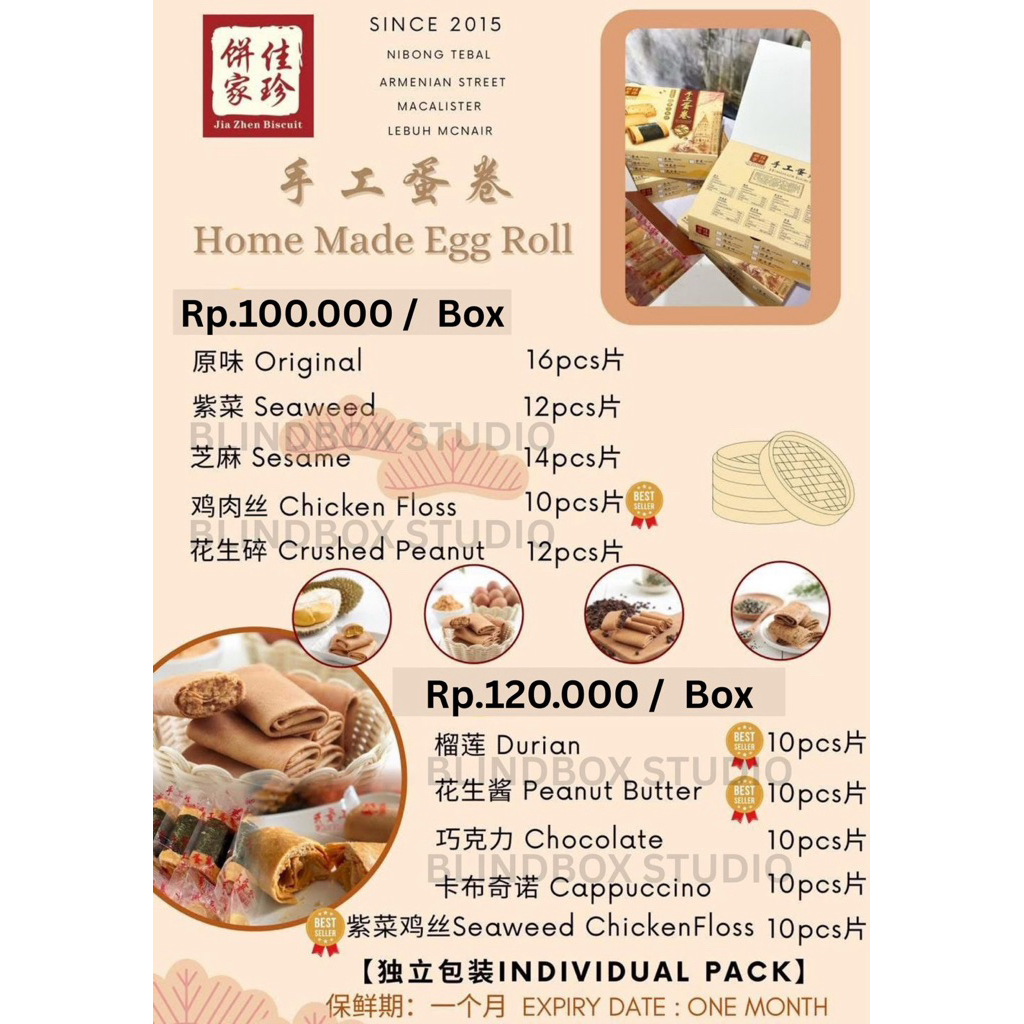 

PO PENANG | Jia Zhen Home Made Egg Roll (READY 1 JUNI 2025)