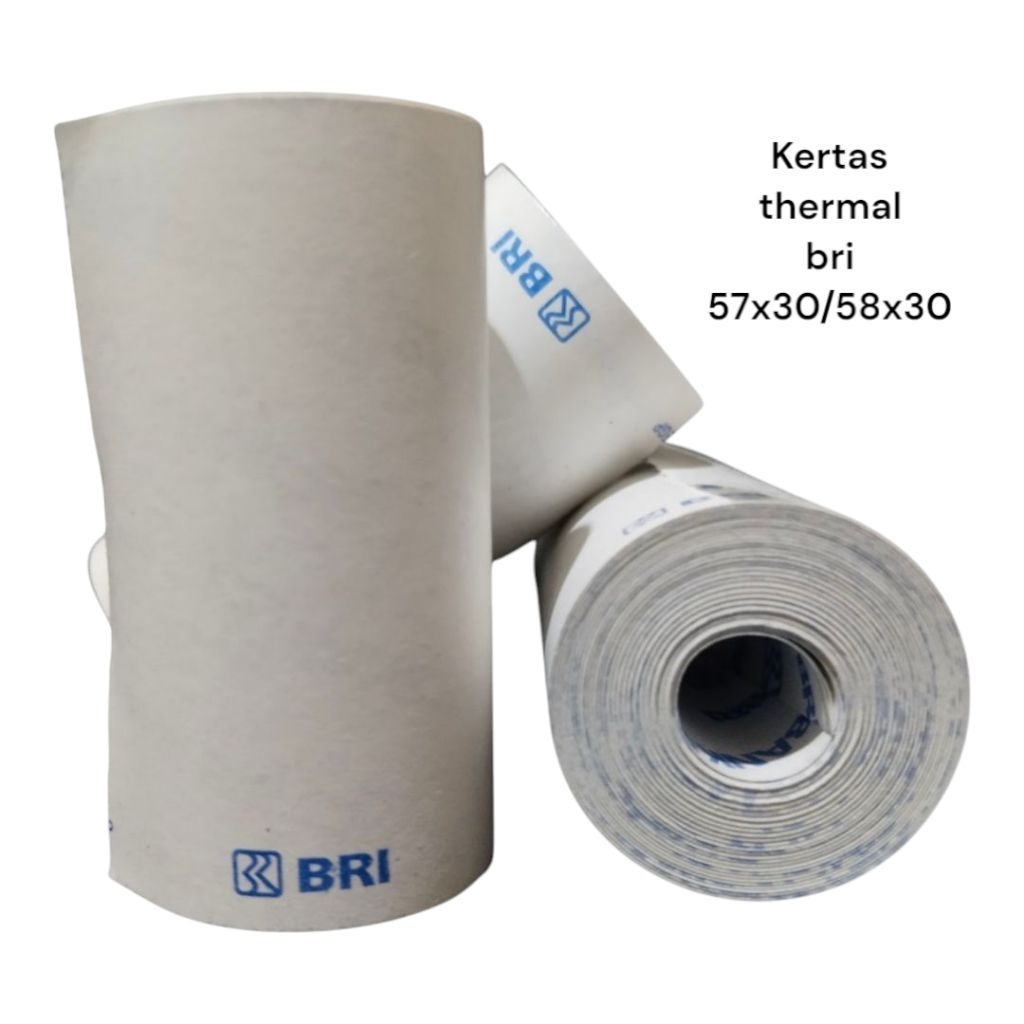 

kertas thermal 57x30 logo BRI 100 rol kertas thermal brilink 57x30