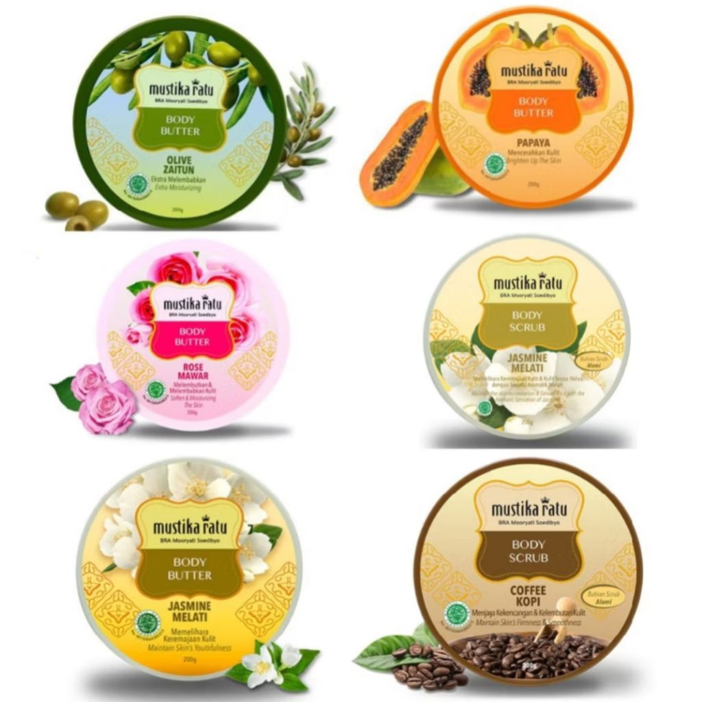 Mustika Ratu Body Butter 200gr | Mustika Ratu Body Scrub - Mustika Ratu Kopi Body Butter | Mustika R