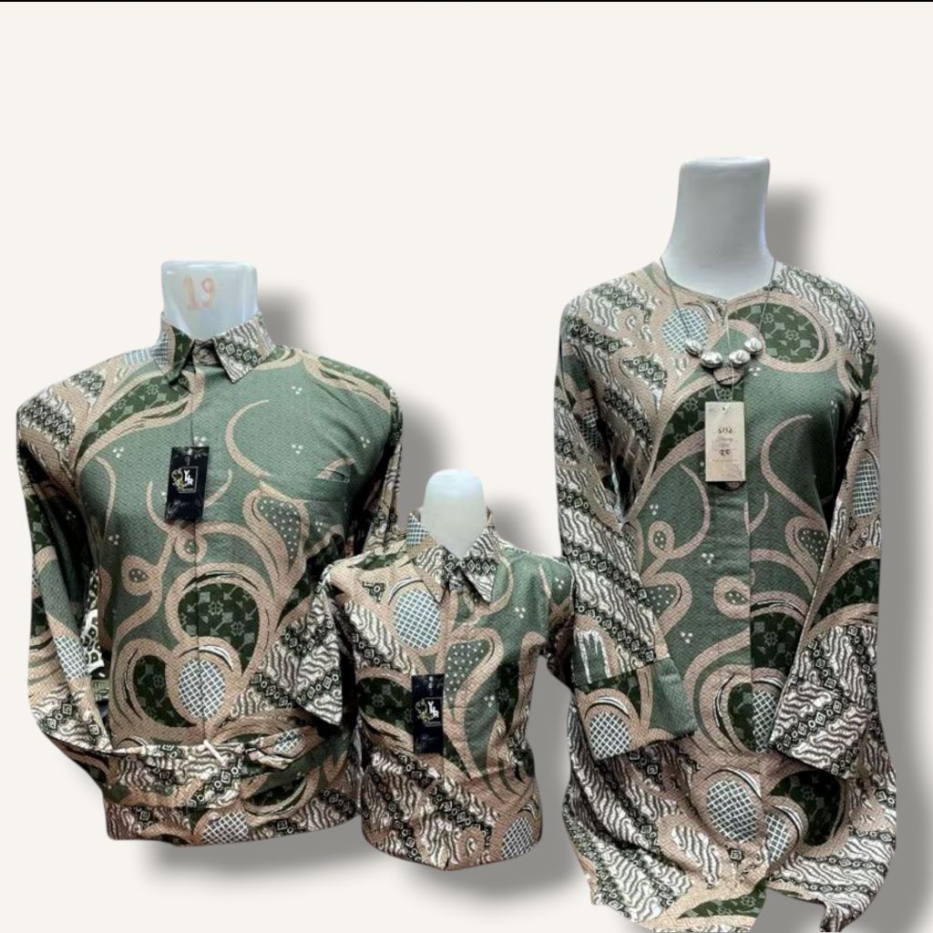 Prt BATIK BAPAK IBU ANAK COUPLE AYAH DAN ANAK (ayah dan ibu furing anak tidak pakai furing)