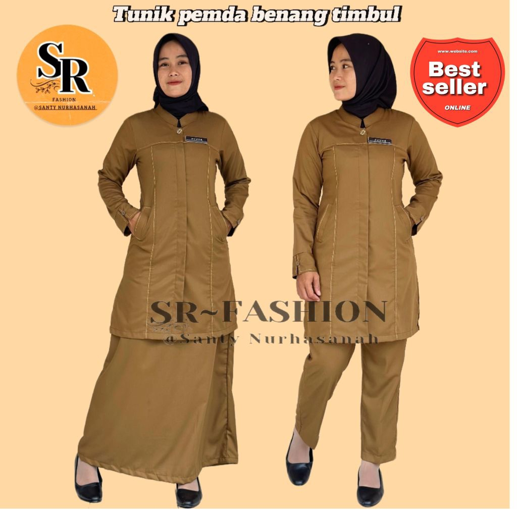 Seragam pemda Tunik benang timbul bahan toyobo fodu