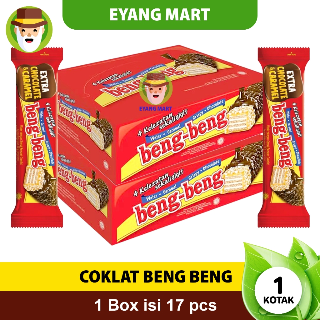 

Biskuit Beng Beng Wafer Cokelat Crispy Caramel 1 box ( isi 17 pcs )