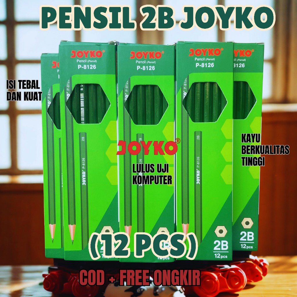 

Pensil Kayu Joyko P-8126 2B – 1 Box (12 Pcs) | Alat Tulis Berkualitas untuk Sekolah dan Kantor l Pansil Joyko 2B l Alat Tulis Joyko