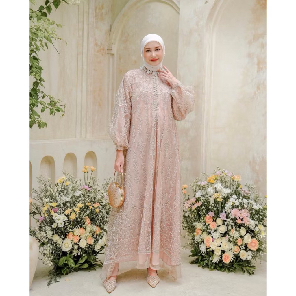 Arula dress warna nude by KIENKA