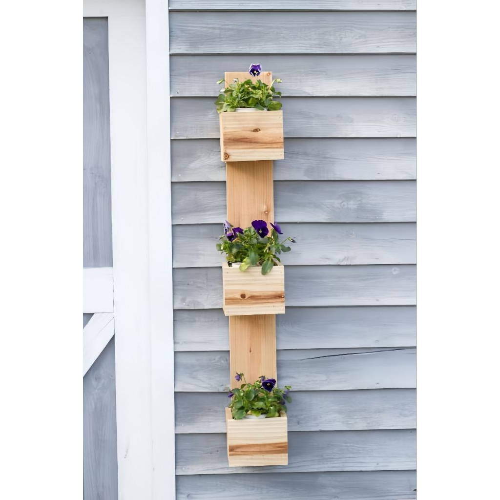 Rak Tempat Pot Bunga Tempel Dinding Tiga Susun