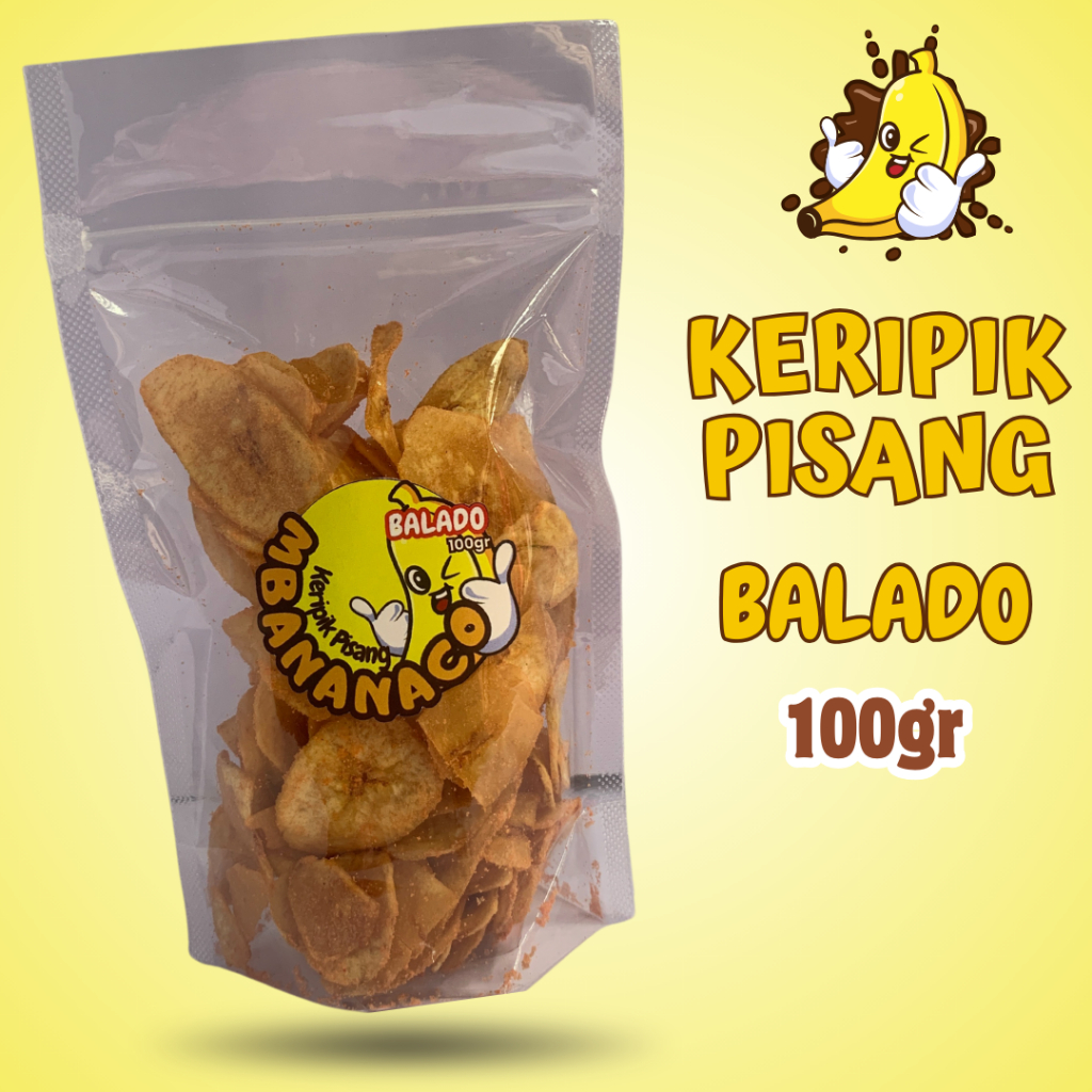 

Mbananaco - Keripik pisang balado 100gr - cemilan - Crispy - snack enak - banana chips