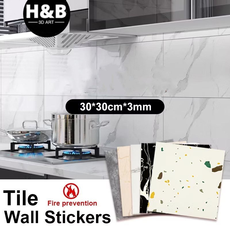 Vinyl Marble Wallpaper Dinding 30x30cm (Ketebalan 3mm) / Vinyl Marbel Granit / Stiker Keramik