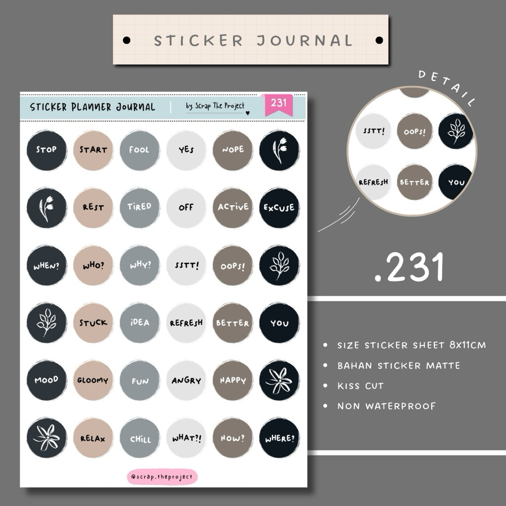 

STICKER PLANNER JOURNAL / SELF AFFIRMATION STICKER / STP - 231