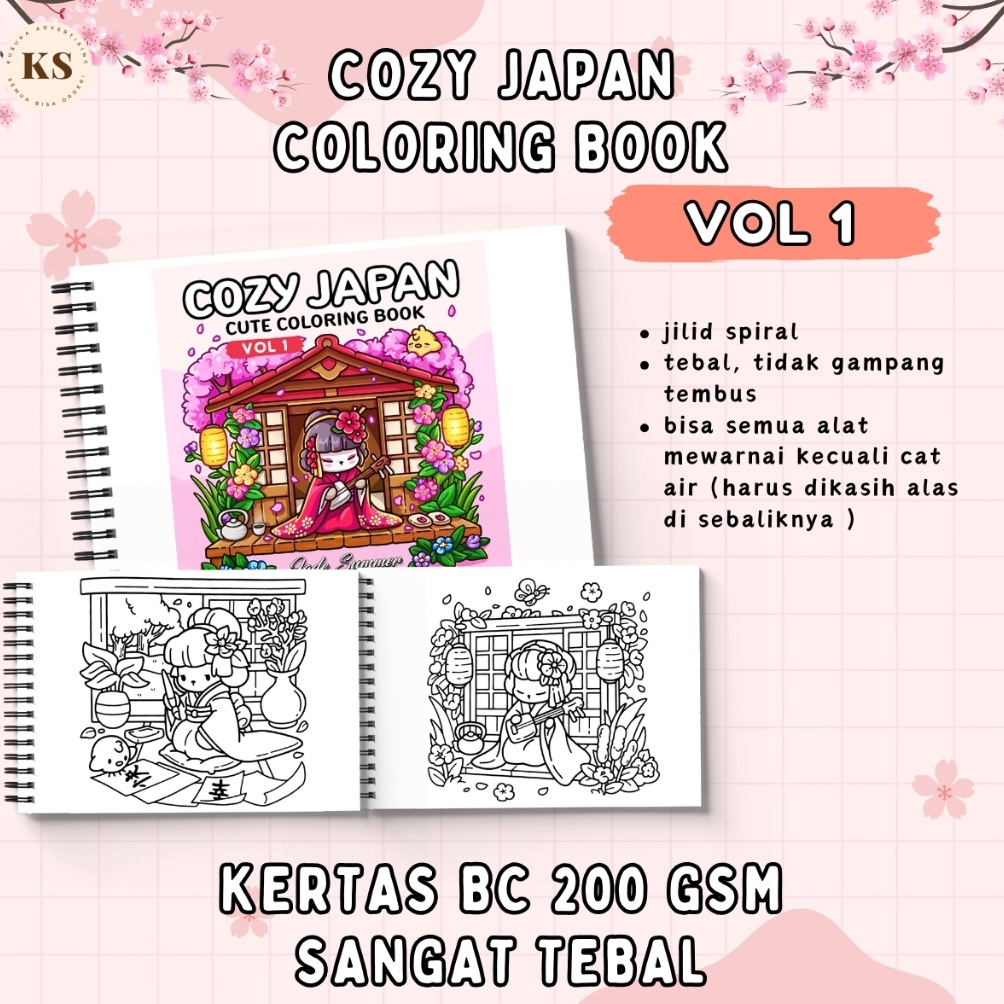 

KODE E66G COZY JAPAN VOL 1 Cute Coloring Book for Adults and Teens with Charming Characters and Delightful Japanese Scenes for Relaxation A4A5