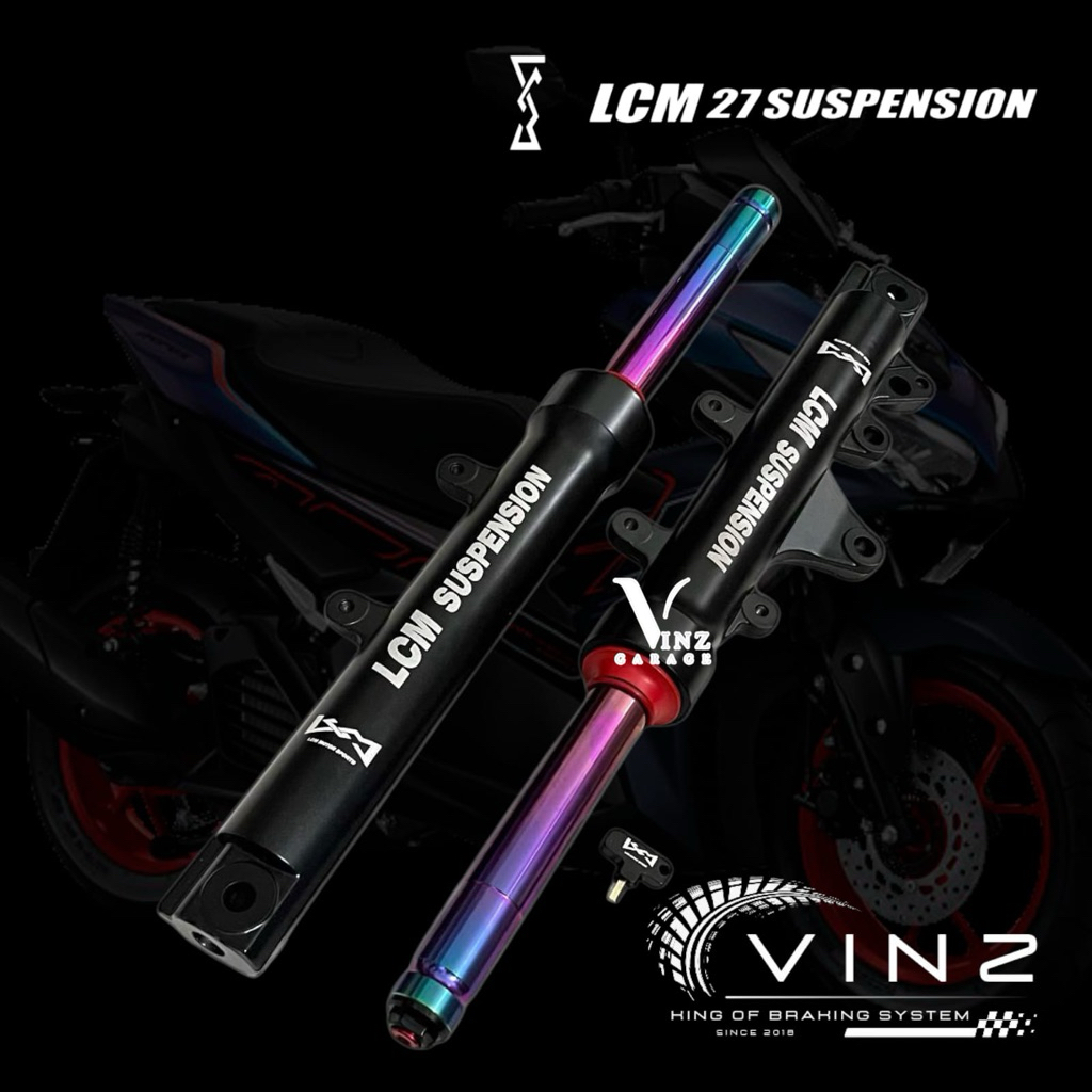 Shock Depan LCM Chusion Titanium Yamaha Aerox 27 Mm Aerox New Connected / Aerox Old Aerox New Connec