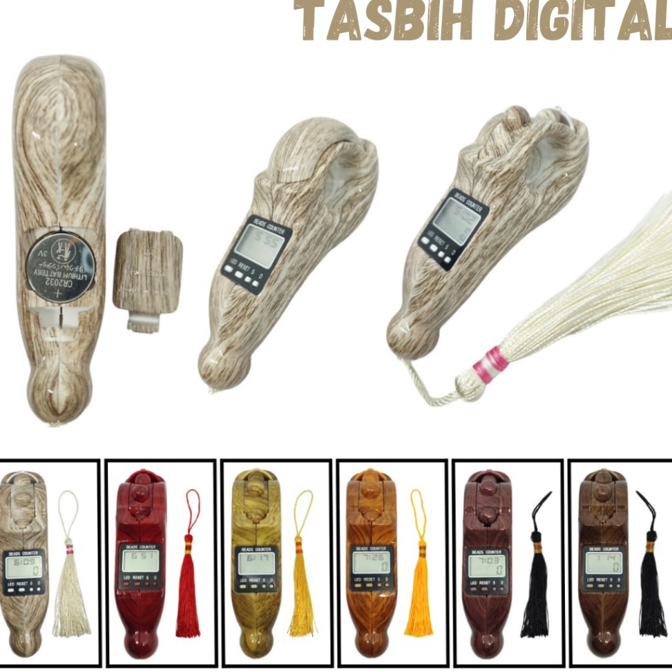 KODE N62G Tasbih Digital Premium Mini Tally Counter model kayu tasbih elektrik Tasbeh zikir doa shol