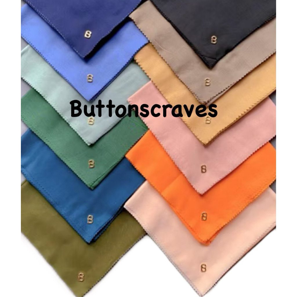 Hijab Segiempat Voal Polos BUTTONSCRAVES JOURNEY Plat B / Jp Paris Premium Lasercut