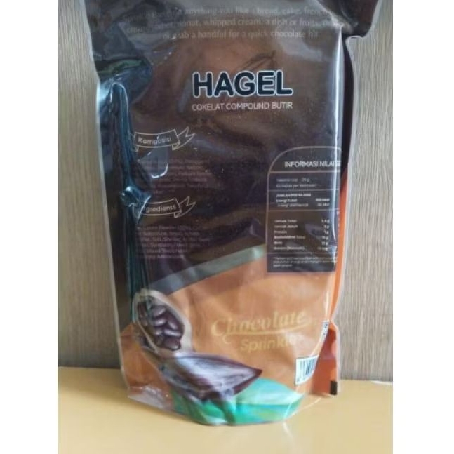 

Hagel Meses 1Kg Pack Meises Cokelat Compound Butir Coklat Chocolate