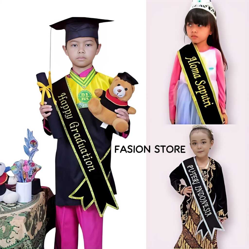 Selempang Wisuda Anak PAUD/TK/SD / Selempang Wisuda Custom Nama