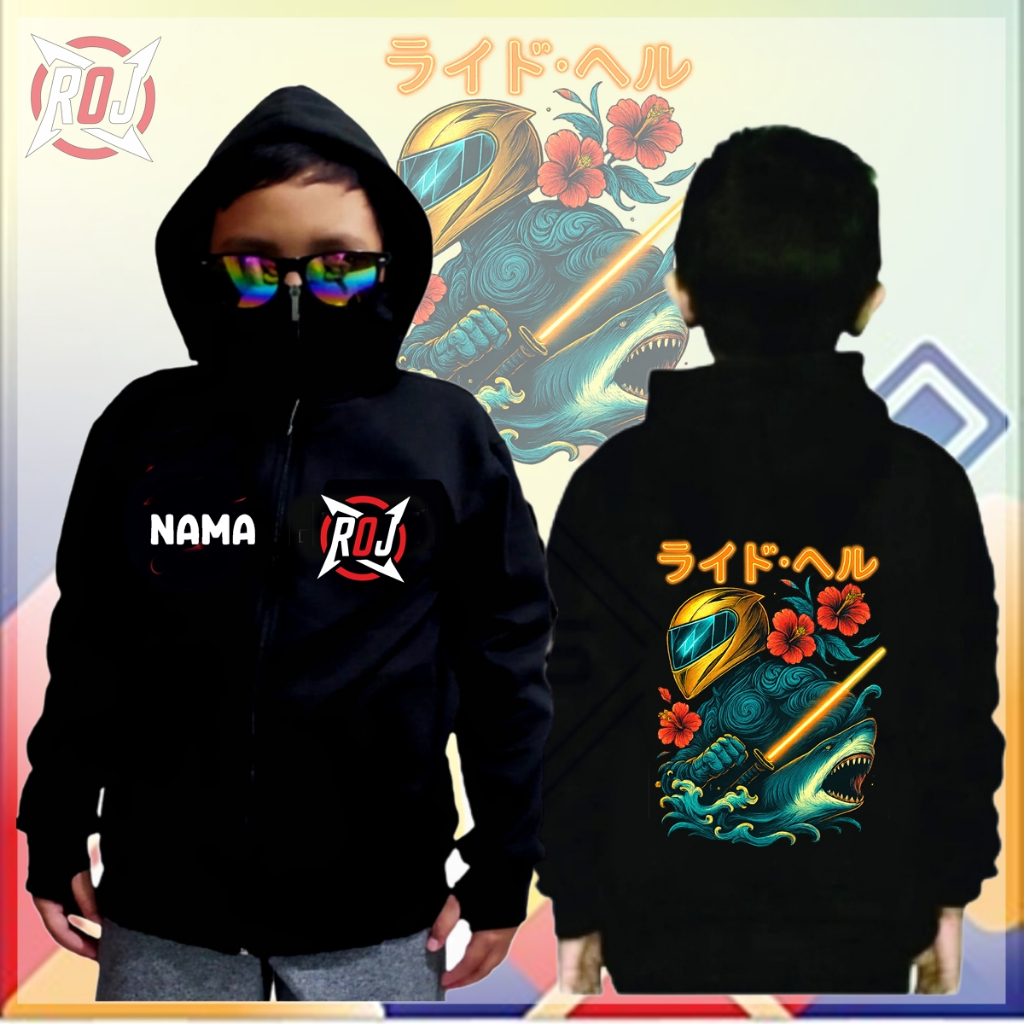 GRATIS NAMA jaket ninja anak laki motif naga no fear jaket coach anak terbaru usia 4 - 15 tahun