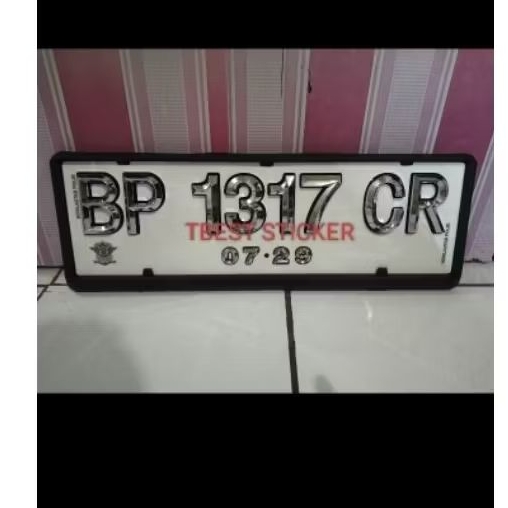 angka chrome silver plat mobil