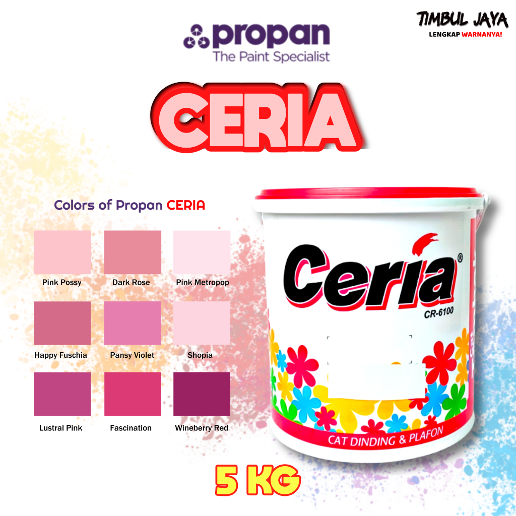 CERIA Cat Tembok Propan 5 kg Pink Interior / Cat Tembok 5 kg Indoor Propan Pink Soft Muda Pastel