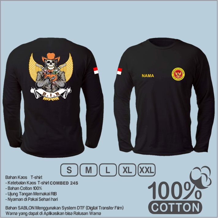 kaos bin lengan panjang terbaru/badain intelijen