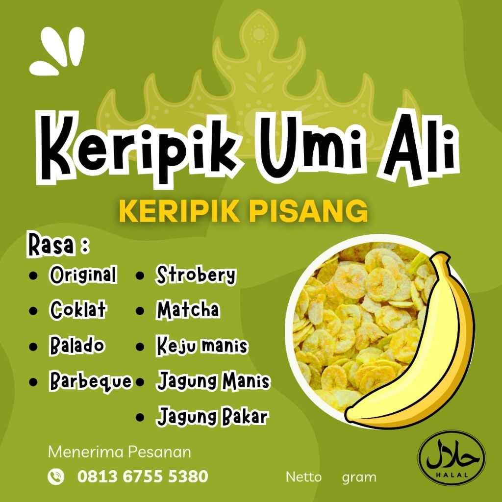 

keripik pisang rasa jagung manis isi 85 gram