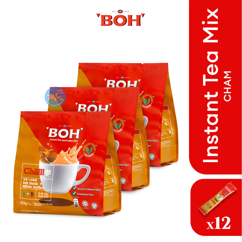 

BOH Cham - Teh Tarik + White Coffee (12sachet)