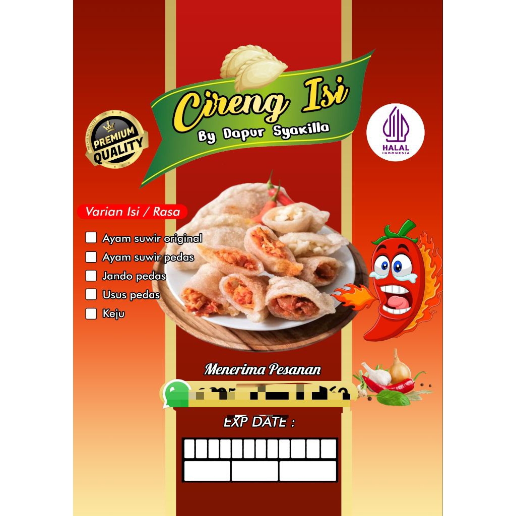 

Stiker label produk cireng bisa request nama kedai