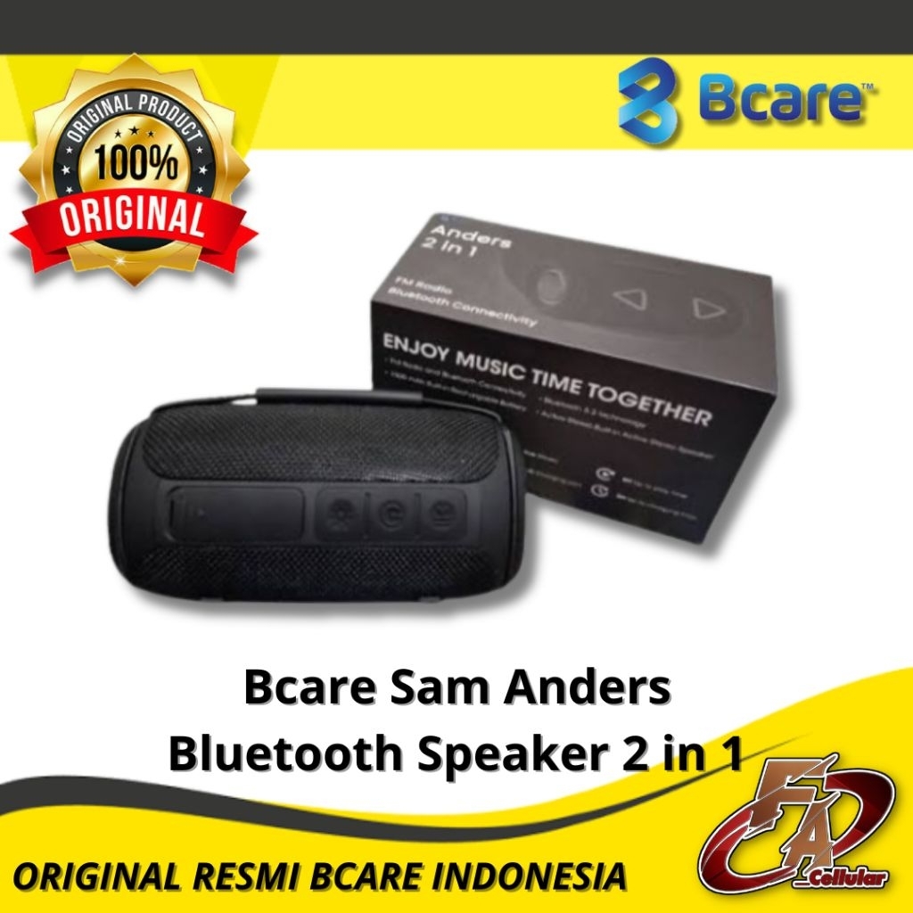 Bcare Sam Anders Bluetooth Speaker 2 in 1 - Original Resmi Bcare Indonesia