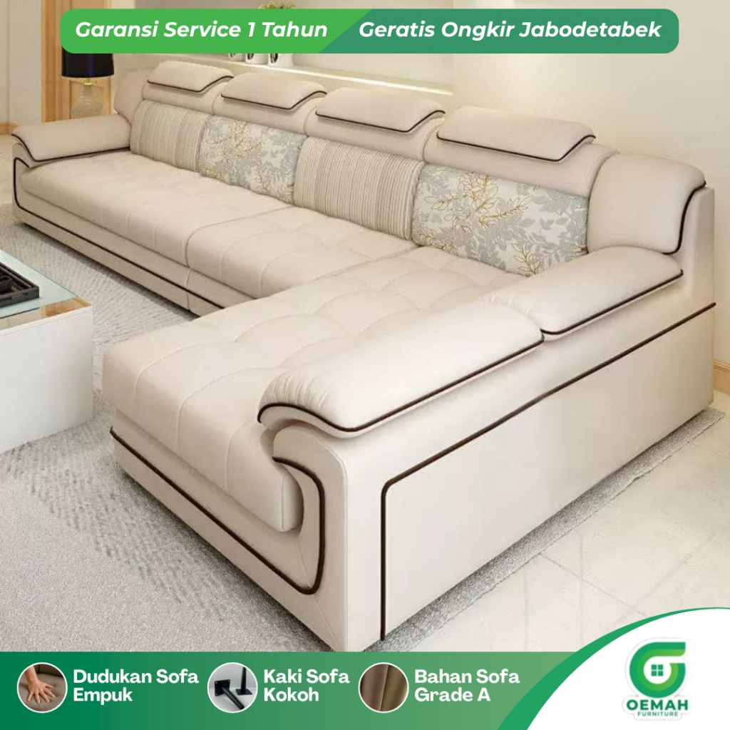 Sofa Minimalis Ruang Tamu Mewah Keluarga Model L