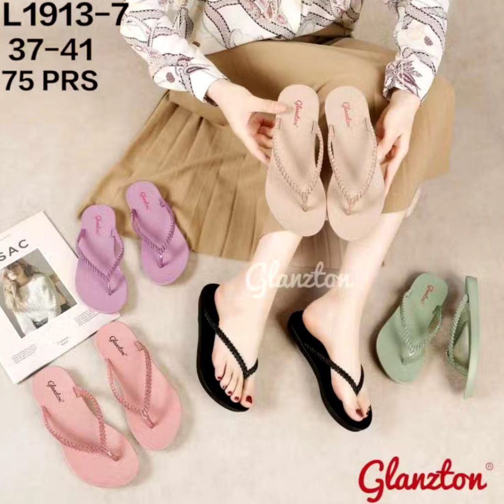 SANDAL WANITA JELLY JEPIT GLITER GLANZTON 1931-7 SIZE 37-41