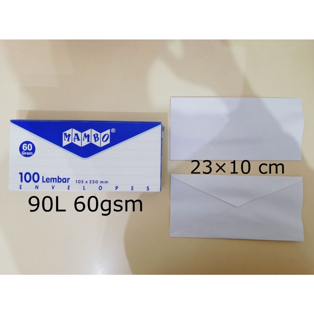 

[100 Lembar.] Amplop Mambo Type 90L 60gsm Tanpa lem (Cek Deskripsi)