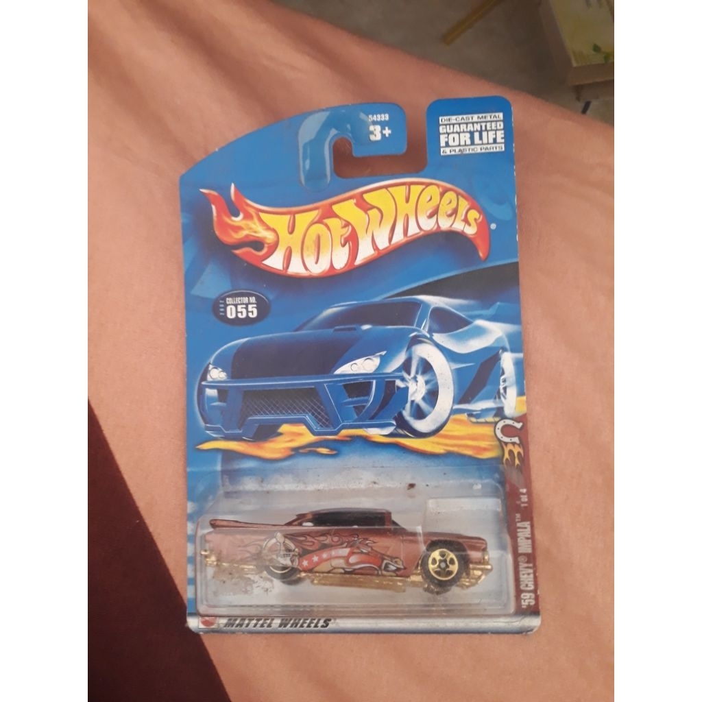 hot wheels 59 chevy impala blue card