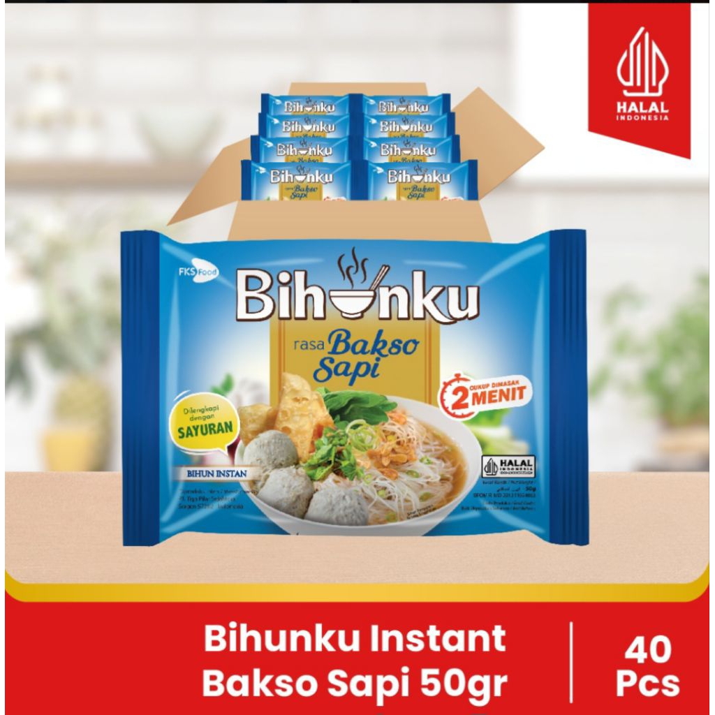 

Bihunku Instan - Bakso - 1 Karton - 40 Pcs - 50gr