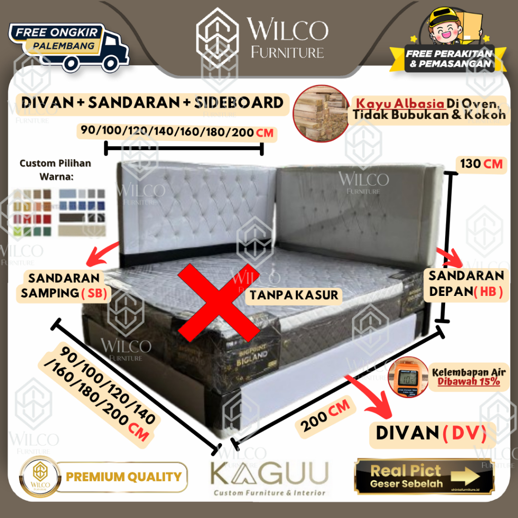 Divan Sandaran DISADE | Custom Sandaran  Sideboard  Samping Kasur Matras | Sandaran Tempat Tidur | P