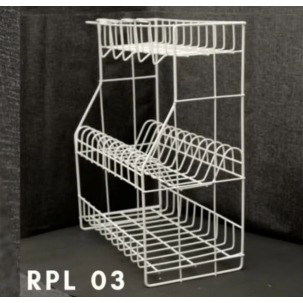 Rak Piring 3 susun besi Rak dapur