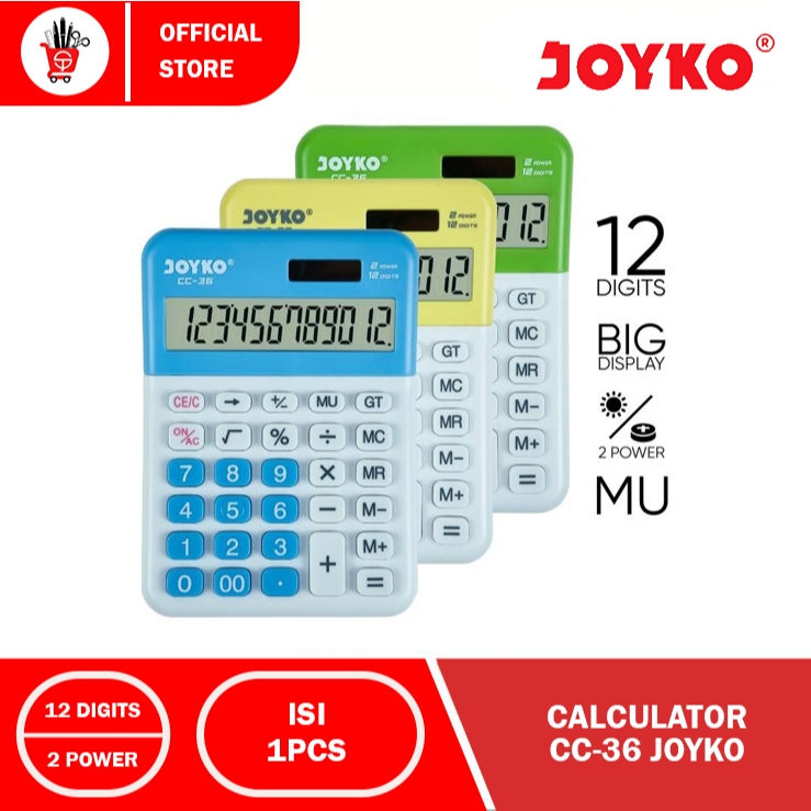 

Calculator | Kalkulator Joyko CC-36 | 12 Digits | Check Correct (1PCS)
