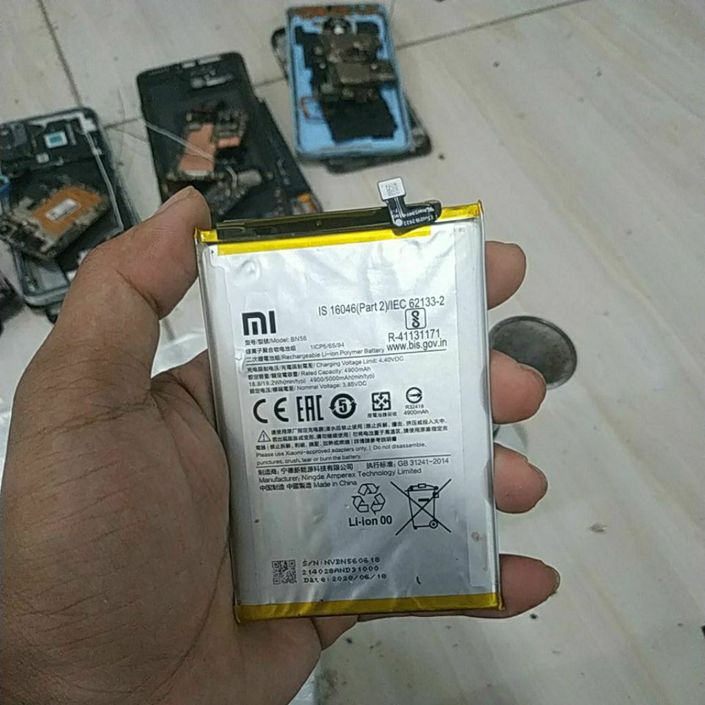baterai bekas Redmi 9a/9c model BN56 minus plastik tidak presisi