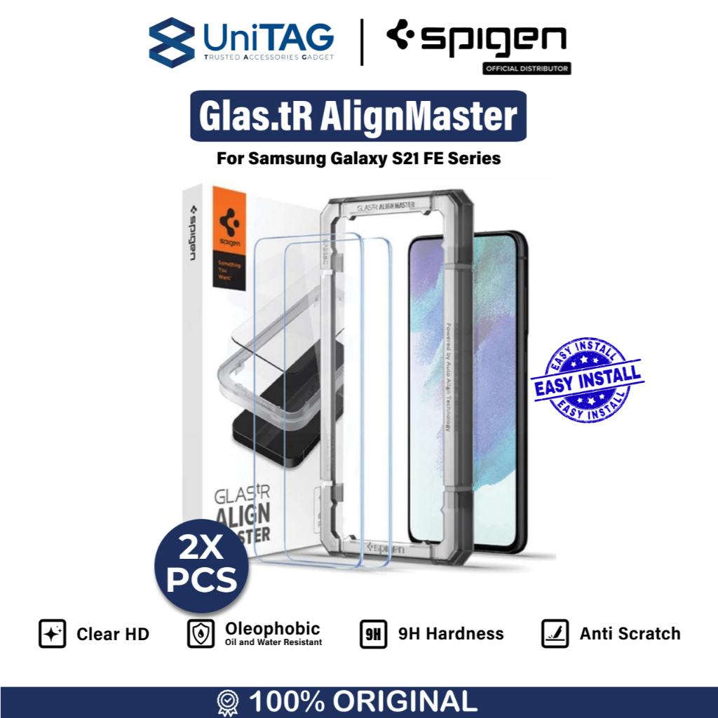 Tempered Glass Samsung Galaxy S21 FE Spigen AlignMaster Full Cover by UniTAG