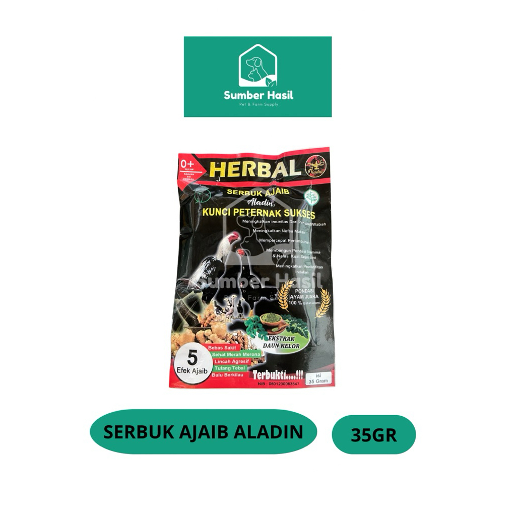 SERBUK AJAIB ALADIN 35GRAM PENAMBAH NAFSU MAKAN AYAM ALADIN SERBUK AJAIB ORIGINAL