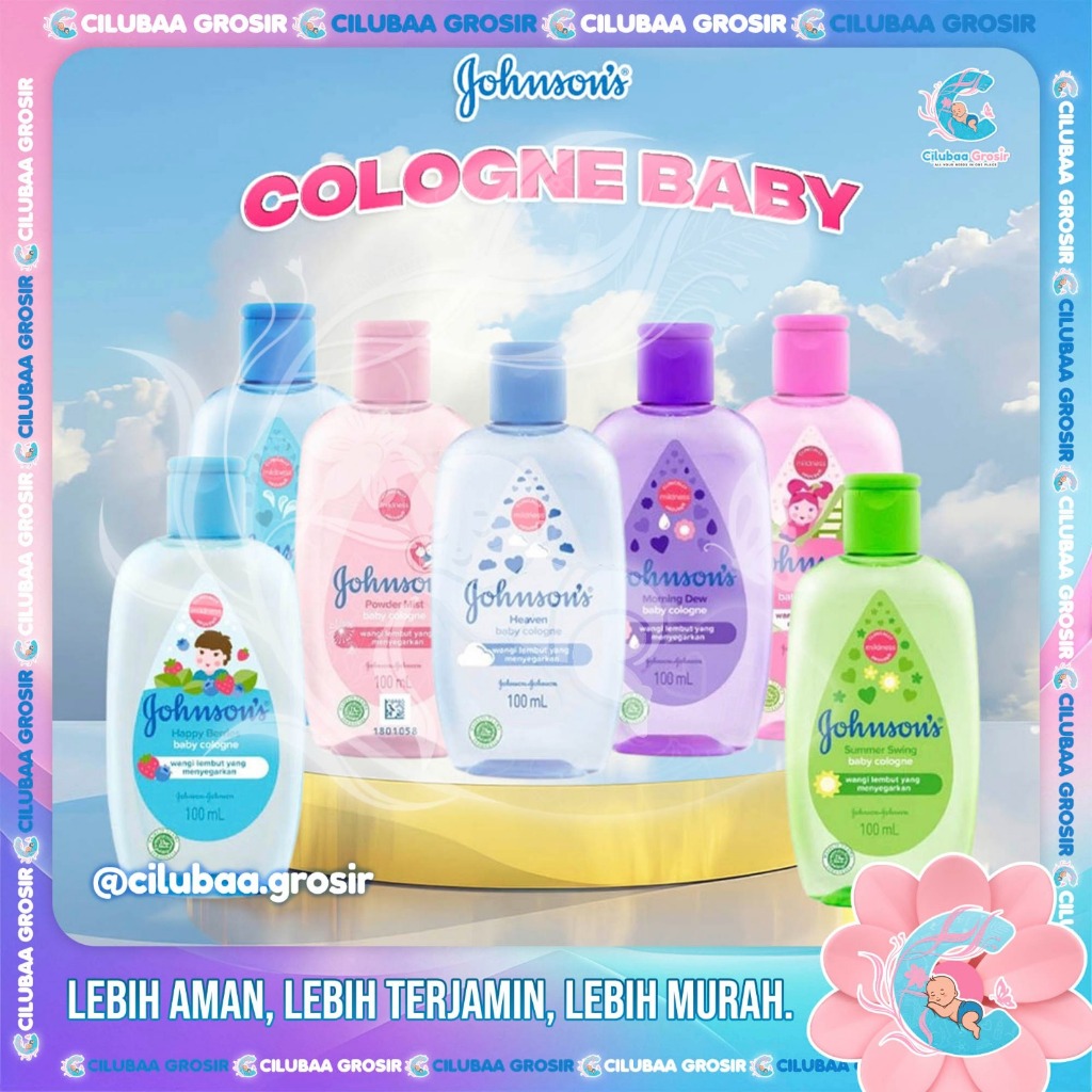 JOHNSON'S Cologne Baby 100ml || Parfum Bayi || Summer Swing || Happy Berries || Morning Dew || Slide