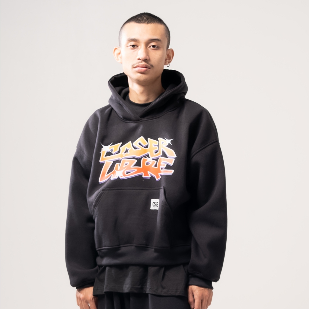 Coser Libre - Hoodie Boxy Hoodie Oversize Boxy fit Sunstar Hitam
