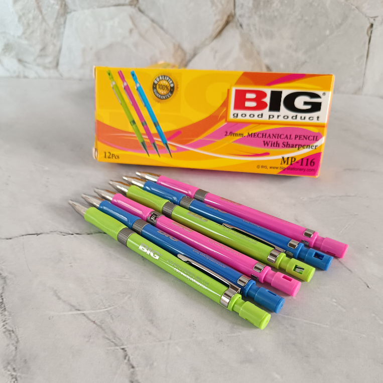 

SELUSIN ( 12 BIJI ) Pensil Mekanik Big 2.0 mm Pensil Isi Ulang Big 2.0mm