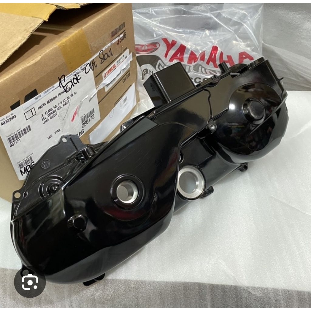 cover bak cvt crankase mio soul karbu ori yamaha