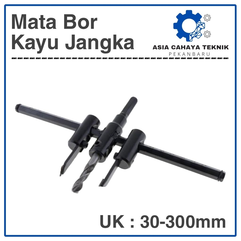 Mata Bor Kayu Jangka 30-300 mm Adjustable Circle Hole Saw Cutter 30Cm