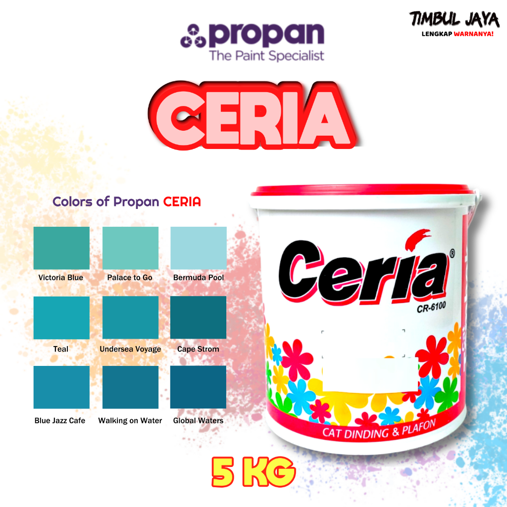 CERIA Cat Tembok Propan 5 kg Tosca Interior / Cat Tembok 5 kg Indoor Propan Hijau Toska